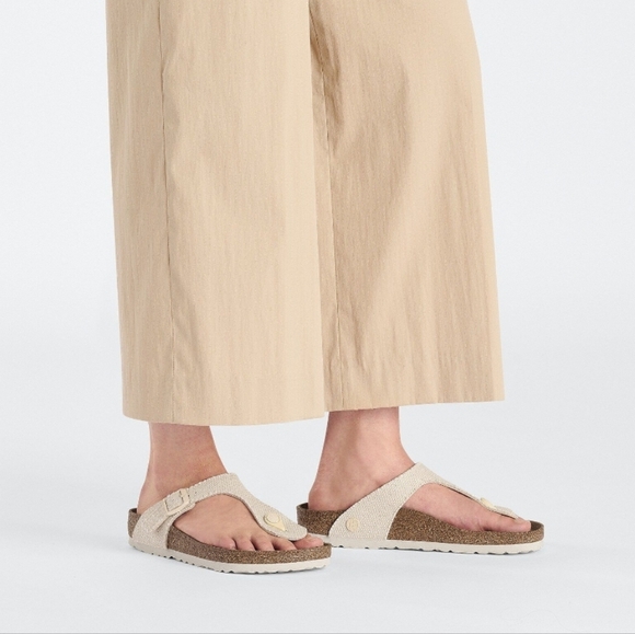 NEW BIRKENSTOCK White Gizeh T strap Thongs SANDALS - Picture 7 of 12